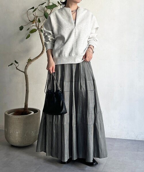 un dix cors（アンディコール）の「ハーフジッププルオーバー（Tシャツ/カットソー・レディース・ネイビー/ライトベージュ・FREE）」の8枚目の写真