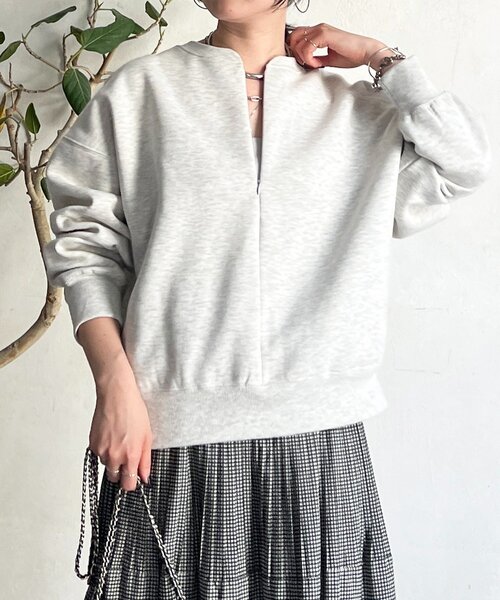 un dix cors（アンディコール）の「ハーフジッププルオーバー（Tシャツ/カットソー・レディース・ネイビー/ライトベージュ・FREE）」の17枚目の写真