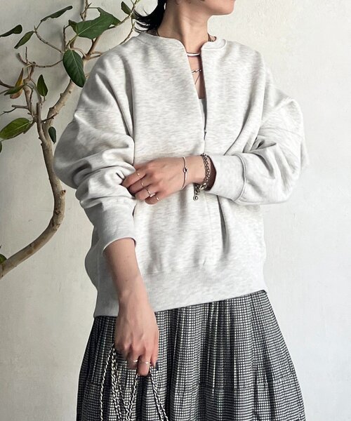 un dix cors（アンディコール）の「ハーフジッププルオーバー（Tシャツ/カットソー・レディース・ネイビー/ライトベージュ・FREE）」の18枚目の写真