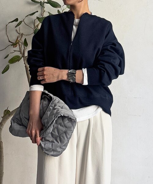 un dix cors（アンディコール）の「ハーフジッププルオーバー（Tシャツ/カットソー・レディース・ネイビー/ライトベージュ・FREE）」の22枚目の写真