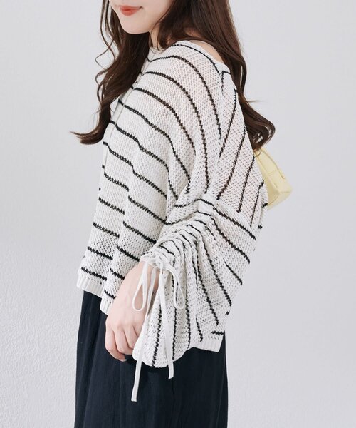 Remind me and forever(リマインドミーアンドフォーエバー)の「【春夏マストアイテム】メッシュドロストプルオーバー(ニット/セーター・レディース・その他12/アイボリー/ピンク/ネイビー・FREE)」の10枚目の写真