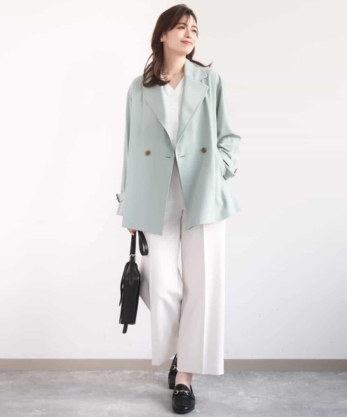 OFUON le MK(オフオンルエムケー)の「サテンジョーゼットVネックブラウス/接触冷感/UVカット/洗える/WEB限定サイズあり(シャツ/ブラウス・レディース・ホワイト/ピンク/ネイビー・40/38/36)」の12枚目の写真