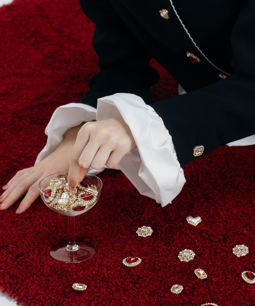 EIMY ISTOIRE（エイミーイストワール）の「HEART JACKET（ノーカラージャケット・レディース・ブラック/ライトベージュ/オフホワイト/ベージュ・F）」の9枚目の写真