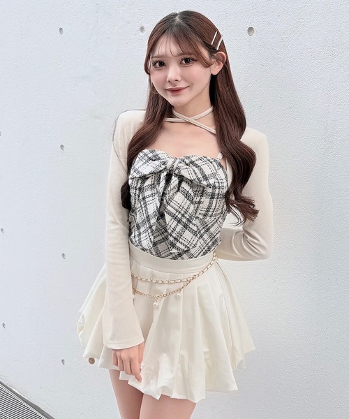 NOMAE（ノーマエ）の「ツィードリボンキャミボレロアンサンブル（Tシャツ/カットソー・レディース・アイボリー系/ブラック系その他/ブルー系その他・FREE）」の13枚目の写真