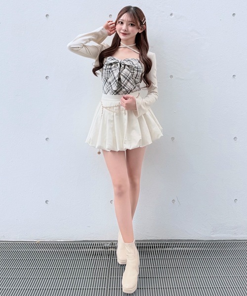 NOMAE（ノーマエ）の「ツィードリボンキャミボレロアンサンブル（Tシャツ/カットソー・レディース・アイボリー系/ブラック系その他/ブルー系その他・FREE）」の16枚目の写真