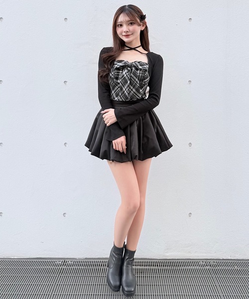 NOMAE（ノーマエ）の「ツィードリボンキャミボレロアンサンブル（Tシャツ/カットソー・レディース・アイボリー系/ブラック系その他/ブルー系その他・FREE）」の9枚目の写真