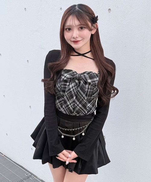 NOMAE（ノーマエ）の「ツィードリボンキャミボレロアンサンブル（Tシャツ/カットソー・レディース・アイボリー系/ブラック系その他/ブルー系その他・FREE）」の4枚目の写真