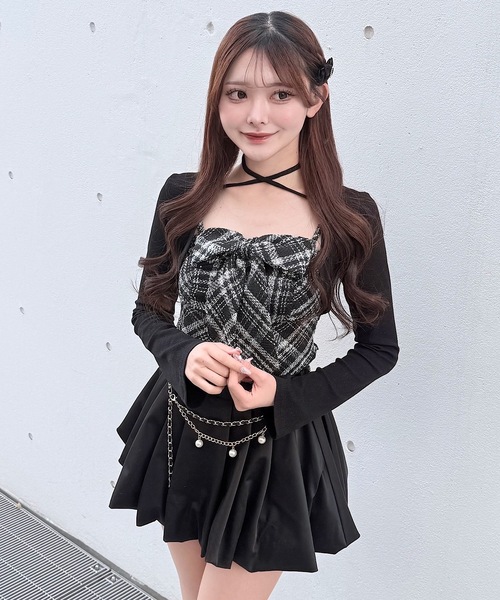 NOMAE（ノーマエ）の「ツィードリボンキャミボレロアンサンブル（Tシャツ/カットソー・レディース・アイボリー系/ブラック系その他/ブルー系その他・FREE）」の5枚目の写真