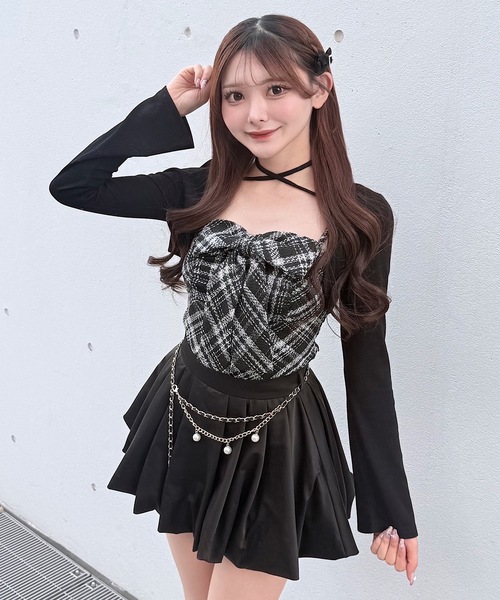 NOMAE（ノーマエ）の「ツィードリボンキャミボレロアンサンブル（Tシャツ/カットソー・レディース・アイボリー系/ブラック系その他/ブルー系その他・FREE）」の6枚目の写真