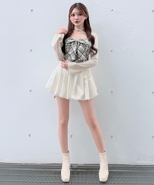 NOMAE（ノーマエ）の「ツィードリボンキャミボレロアンサンブル（Tシャツ/カットソー・レディース・アイボリー系/ブラック系その他/ブルー系その他・FREE）」の18枚目の写真