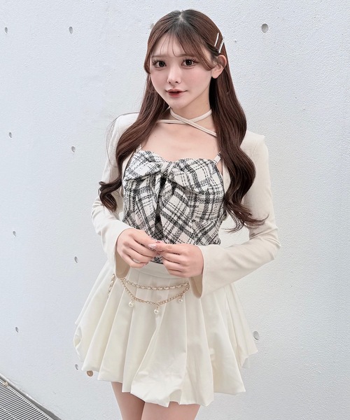 NOMAE（ノーマエ）の「ツィードリボンキャミボレロアンサンブル（Tシャツ/カットソー・レディース・アイボリー系/ブラック系その他/ブルー系その他・FREE）」の14枚目の写真