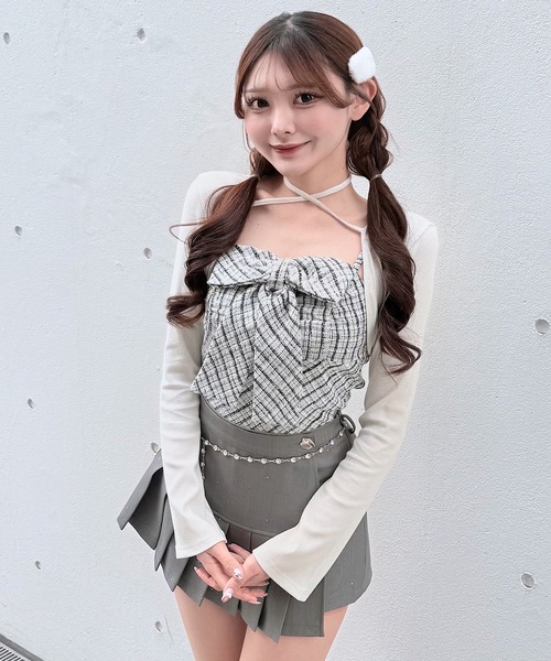 NOMAE（ノーマエ）の「ツィードリボンキャミボレロアンサンブル（Tシャツ/カットソー・レディース・アイボリー系/ブラック系その他/ブルー系その他・FREE）」の22枚目の写真