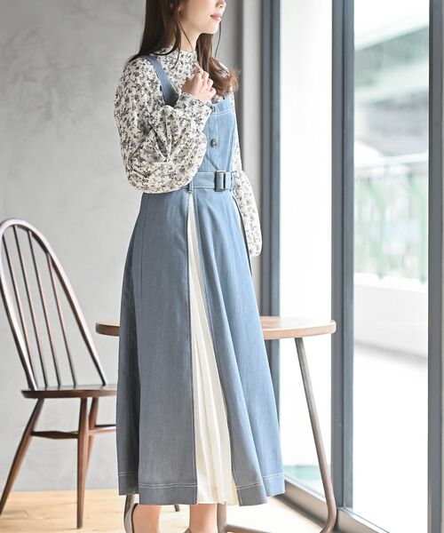 rps（アールピーエス）の「シフォンプリーツ切替ジャンスカ（ジャンパースカート・レディース・ネイビー/ブラック/ブルー・フリー）」の13枚目の写真