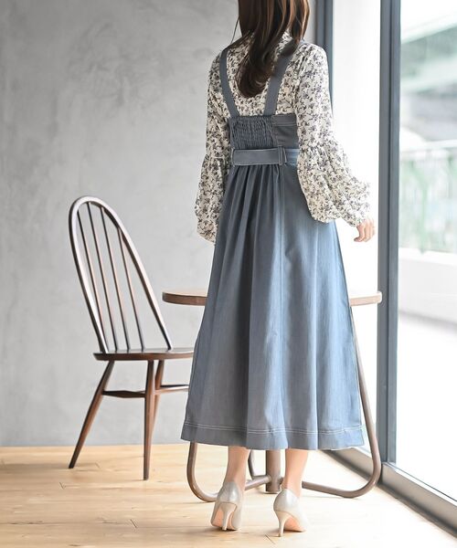 rps（アールピーエス）の「シフォンプリーツ切替ジャンスカ（ジャンパースカート・レディース・ネイビー/ブラック/ブルー・フリー）」の14枚目の写真