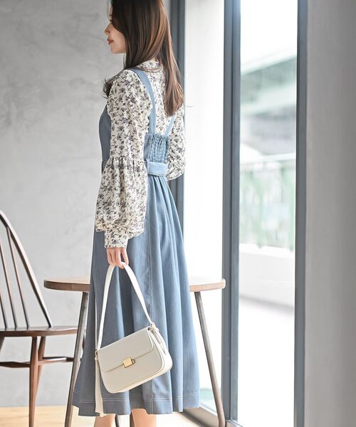 rps（アールピーエス）の「シフォンプリーツ切替ジャンスカ（ジャンパースカート・レディース・ネイビー/ブラック/ブルー・フリー）」の15枚目の写真