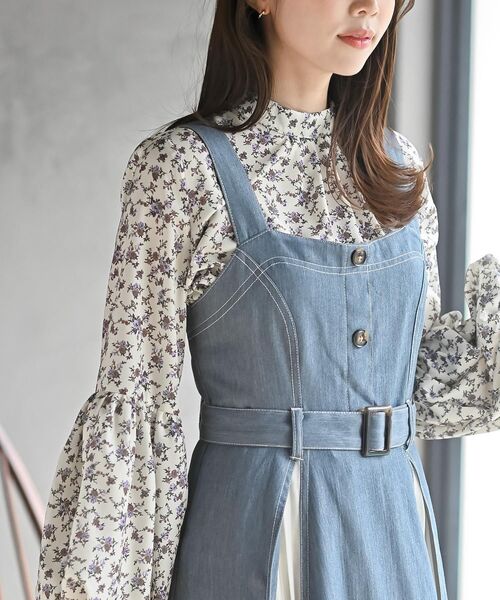 rps（アールピーエス）の「シフォンプリーツ切替ジャンスカ（ジャンパースカート・レディース・ネイビー/ブラック/ブルー・フリー）」の16枚目の写真