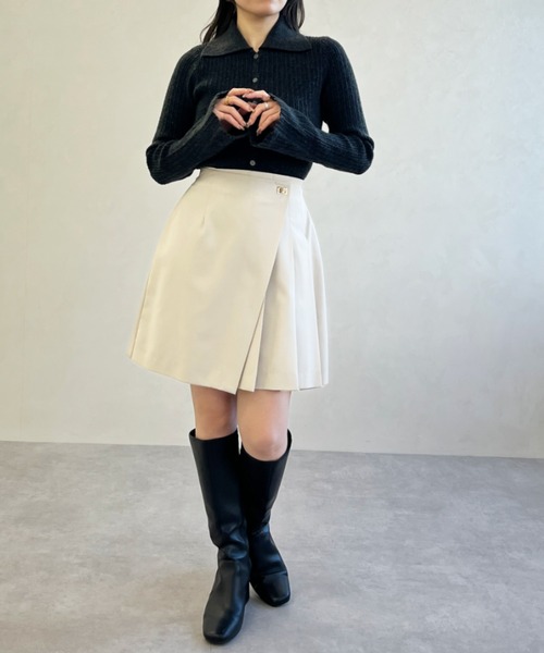 MISCH MASCH(ミッシュマッシュ)の「一部店舗限定 襟付きフレアスリーブリブニット(ニット/セーター・レディース・チャコールグレー/ホワイト・フリ-)」の10枚目の写真