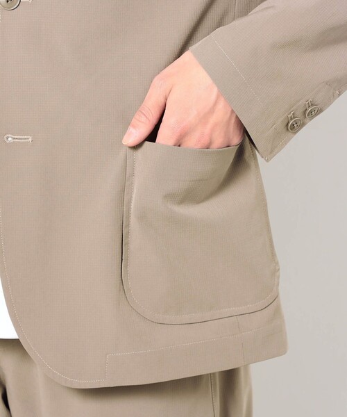 Grand PARK（グランドパーク）の「ナイロンリップストレッチテーラードジャケット（テーラードジャケット・メンズ・カーキ/ブラック/ベージュ/ネイビー・M/L）」の12枚目の写真