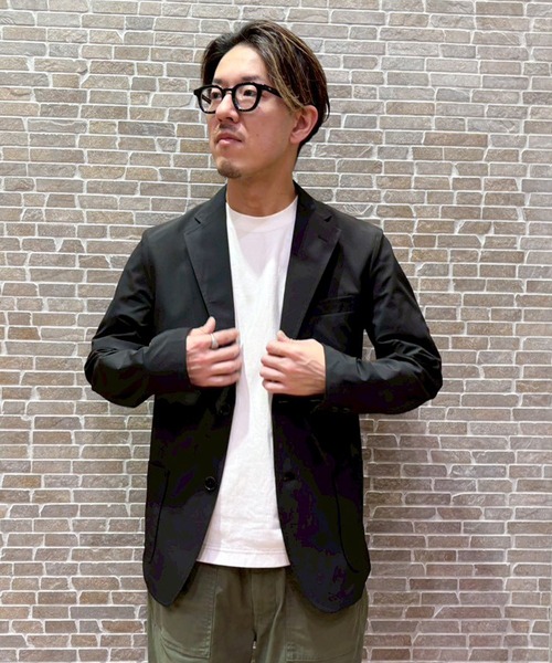 Grand PARK（グランドパーク）の「ナイロンリップストレッチテーラードジャケット（テーラードジャケット・メンズ・カーキ/ブラック/ベージュ/ネイビー・M/L）」の2枚目の写真