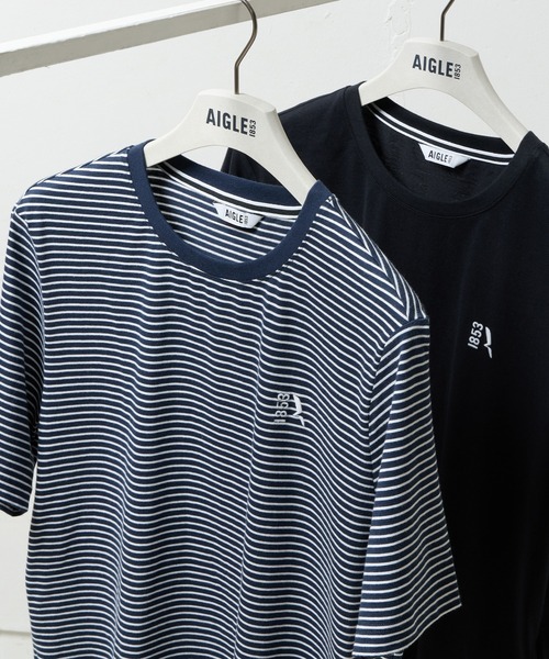 AIGLE（エーグル）の「2枚セット ワンポイントロゴ刺繍 2パック半袖Tシャツ（Tシャツ/カットソー・レディース・ブラック×ホワイト/ブラック系その他・FREE）」の5枚目の写真