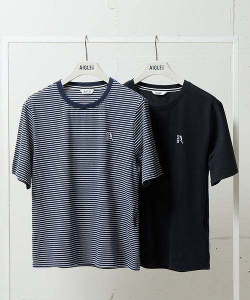 AIGLE（エーグル）の「2枚セット ワンポイントロゴ刺繍 2パック半袖Tシャツ（Tシャツ/カットソー・レディース・ブラック×ホワイト/ブラック系その他・FREE）」の6枚目の写真
