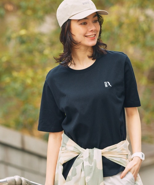 AIGLE（エーグル）の「2枚セット ワンポイントロゴ刺繍 2パック半袖Tシャツ（Tシャツ/カットソー・レディース・ブラック×ホワイト/ブラック系その他・FREE）」の11枚目の写真