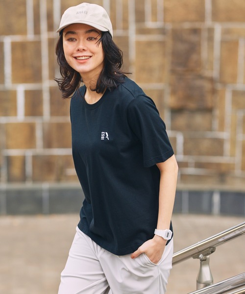 AIGLE（エーグル）の「2枚セット ワンポイントロゴ刺繍 2パック半袖Tシャツ（Tシャツ/カットソー・レディース・ブラック×ホワイト/ブラック系その他・FREE）」の16枚目の写真