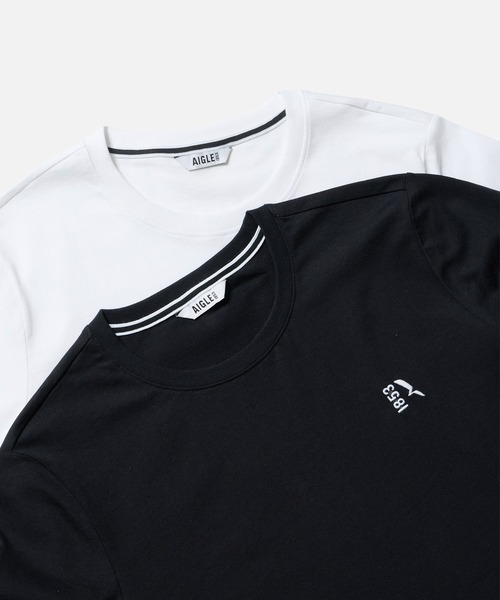AIGLE（エーグル）の「2枚セット ワンポイントロゴ刺繍 2パック半袖Tシャツ（Tシャツ/カットソー・レディース・ブラック×ホワイト/ブラック系その他・FREE）」の8枚目の写真