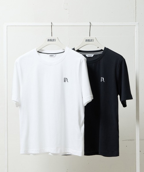 AIGLE（エーグル）の「2枚セット ワンポイントロゴ刺繍 2パック半袖Tシャツ（Tシャツ/カットソー・レディース・ブラック×ホワイト/ブラック系その他・FREE）」の9枚目の写真