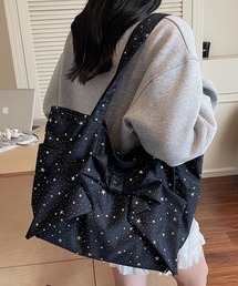 NANEA（ナネア）の「星柄ビッグリボントートバッグ（ショルダーバッグ）」