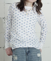 JEMORGAN（ジェーイーモーガン）の「"04"≪JEMORGAN≫パックT ワッフル 花柄 長袖Tシャツ（Tシャツ/カットソー）」