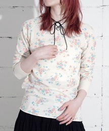"04"≪JEMORGAN≫パックT ワッフル 花柄 長袖Tシャツ