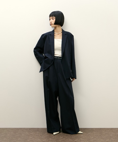 PROTAGONISTA(プロタゴニスタ)の「【PROTAGONISTA for ADAM ET ROPE'】別注 2wayストレッチ Washable JK(テーラードジャケット・レディース・グレー/ネイビー・FREE)」の4枚目の写真