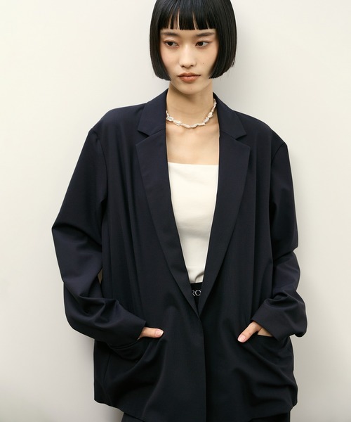 PROTAGONISTA(プロタゴニスタ)の「【PROTAGONISTA for ADAM ET ROPE'】別注 2wayストレッチ Washable JK(テーラードジャケット・レディース・グレー/ネイビー・FREE)」の5枚目の写真