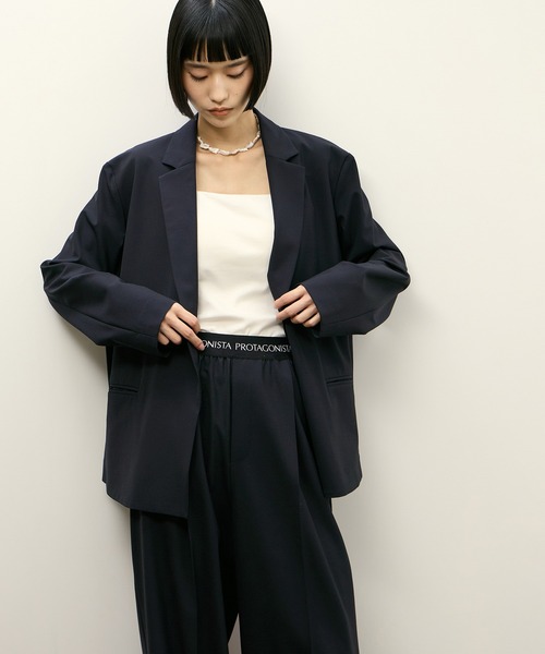 PROTAGONISTA(プロタゴニスタ)の「【PROTAGONISTA for ADAM ET ROPE'】別注 2wayストレッチ Washable JK(テーラードジャケット・レディース・グレー/ネイビー・FREE)」の7枚目の写真