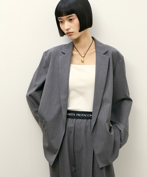 PROTAGONISTA(プロタゴニスタ)の「【PROTAGONISTA for ADAM ET ROPE'】別注 2wayストレッチ Washable JK(テーラードジャケット・レディース・グレー/ネイビー・FREE)」の9枚目の写真