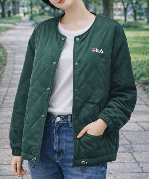 FILA(フィラ)の「FILA UVリバーシブルノーカラーアウター(ノーカラージャケット・レディース・グリーン系その他/ブルー系その他/ブラック系その他/ネイビー系/グレー系その他・MEDIUM/LARGE/LL/3L/SMALL)」の3枚目の写真
