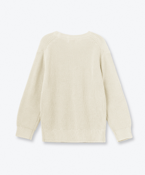 MUSINSA STANDARD KIDS（ムシンサスタンダードキッズ）の「コットンリブクルーネックニット[クリーム]（ニット/セーター・レディース・その他・110/120/130/140/150/160）」の3枚目の写真