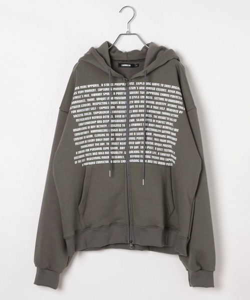 LAND MUSEUM（ランドミュージアム）の「LAND MUSEUM／フードジップ（パーカー・メンズ・ブラック/チャコール・FREE）」の3枚目の写真