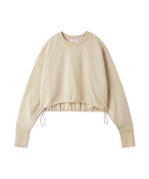 emmi（エミ）の「ラメ裏毛クロップドプルオーバー（Tシャツ/カットソー・レディース・グレー/ライトベージュ・F）」の3枚目の写真