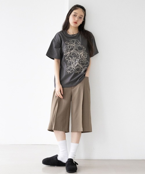 RAGEBLUE（レイジブルー）の「フラワー刺繍Tシャツ（Tシャツ/カットソー・レディース・グレー/ネイビー/ホワイト・FREE）」の9枚目の写真