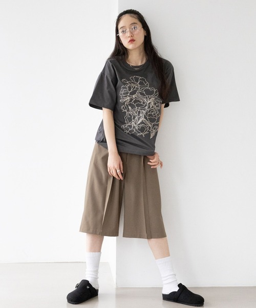 RAGEBLUE（レイジブルー）の「フラワー刺繍Tシャツ（Tシャツ/カットソー・レディース・グレー/ネイビー/ホワイト・FREE）」の10枚目の写真