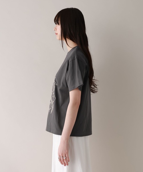 RAGEBLUE（レイジブルー）の「フラワー刺繍Tシャツ（Tシャツ/カットソー・レディース・グレー/ネイビー/ホワイト・FREE）」の18枚目の写真