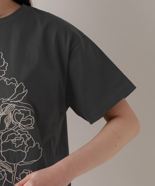 RAGEBLUE（レイジブルー）の「フラワー刺繍Tシャツ（Tシャツ/カットソー・レディース・グレー/ネイビー/ホワイト・FREE）」の22枚目の写真