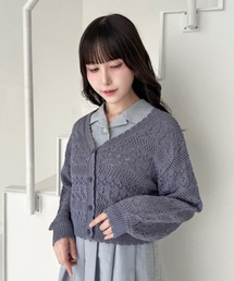 F i.n.t | フラワー釦透かし編みニットカーディガン(カーディガン/ボレロ)