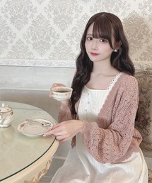 F i.n.t | フラワー釦透かし編みニットカーディガン(カーディガン/ボレロ)