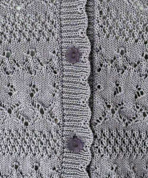 F i.n.t（フィント）の「フラワー釦透かし編みニットカーディガン（カーディガン/ボレロ・レディース・アイボリー/コーラルピンク/ブルー・FREE）」の9枚目の写真