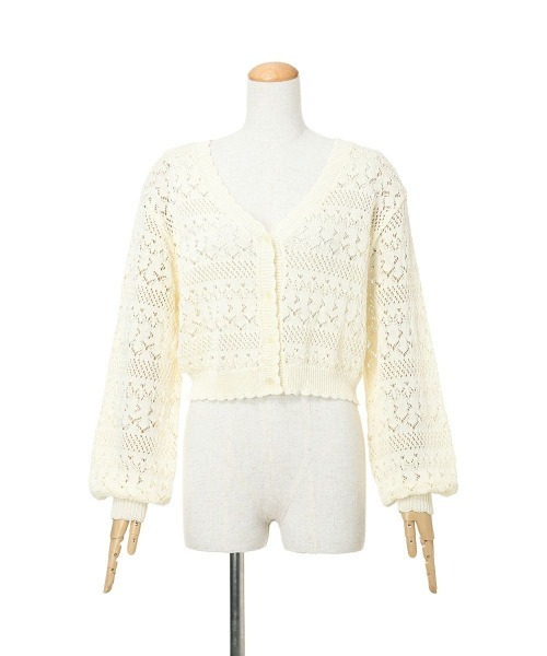 F i.n.t（フィント）の「フラワー釦透かし編みニットカーディガン（カーディガン/ボレロ・レディース・アイボリー/コーラルピンク/ブルー・FREE）」の21枚目の写真