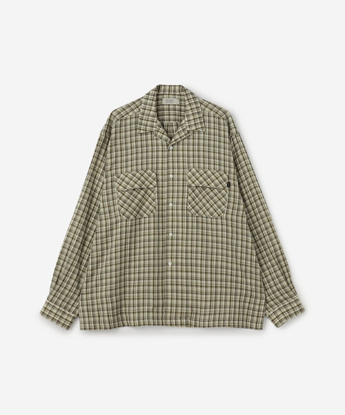 SEDAN ALL-PURPOSE（セダンオールパーパス）の「SEDAN ALL-PURPOSE |  チェック オープンカラーシャツ MEN（シャツ/ブラウス・メンズ・カーキ系1/ブルー系その他・L/XL/M）」の2枚目の写真