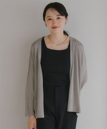 小さいサイズ アイスクリーンライト天竺ワイドトッパーカーディガン 低身長さん・小柄女性